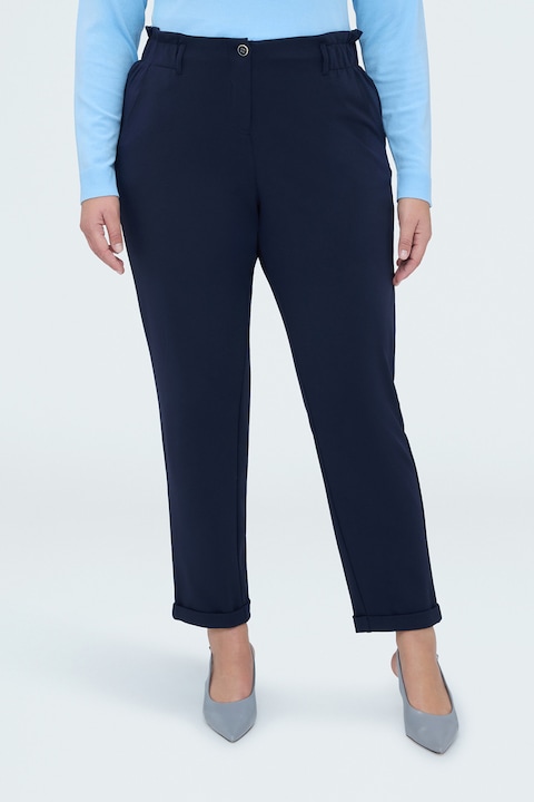 Fiorella Rubino, Pantaloni crop cu croiala conica, Bleumarin