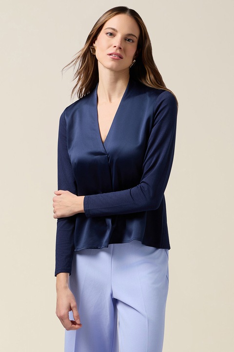 Oltre, Bluza lejera cu decolteu in V, Bleumarin