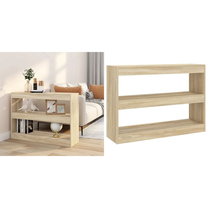 Biblioteca/Separator camera, stejar sonoma, 100x30x72 cm