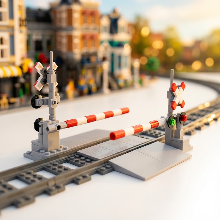 Set Constructie cu Sine de Tren, Excitat®, Semnal feroviar, Compatibil cu LEGO, plastic ABS, 26.5*14.4*12.5cm