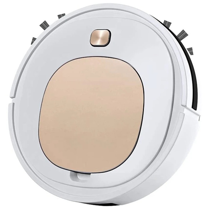 Робот прахосмукачка 3 в 1, технология против падане, бял със златисто, различни размери