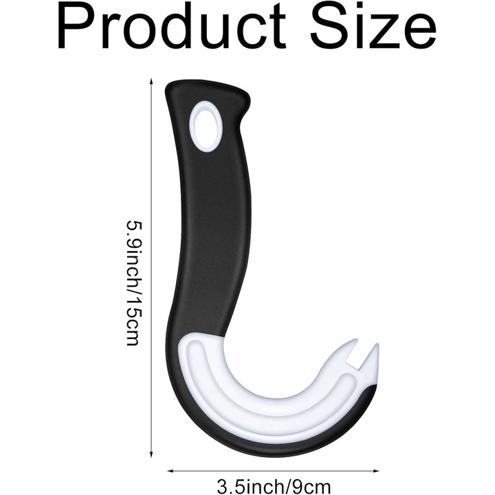 Deschizator conserve manual, set 2 bucati, plastic, negru-alb, 15.1x8.6cm