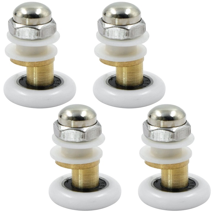 Role pentru usi de dus, 4 buc, 23mm, din alama, pentru cabine de dus si jacuzzi