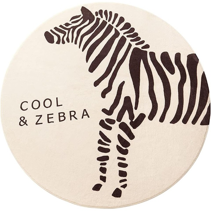 Covoare rotund, 100 cm, lavabil, pentru camera copii, living, dormitor, poliester, antiderapant