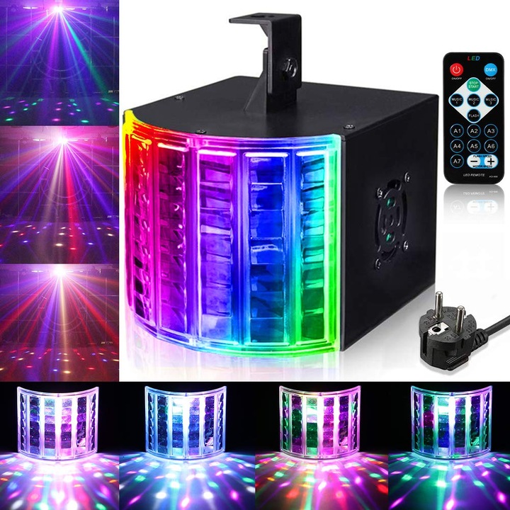 RGB LED lámpa DMX vezérléssel, fényhatások partikhoz, könnyű szerelés, többszínű