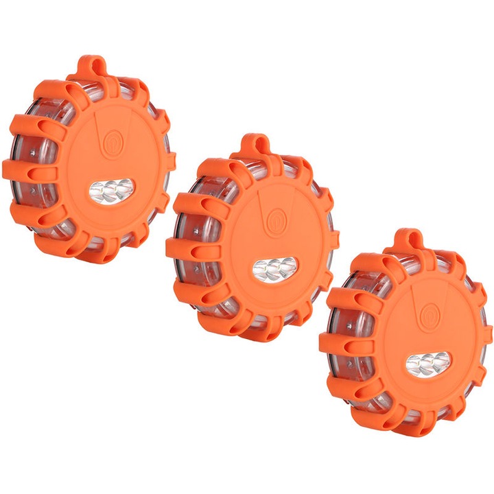 Set de 3 lumini de semnalizare LED, lumini de urgenta, lumini de siguranta, multicolor, pentru masini, barci, camioane