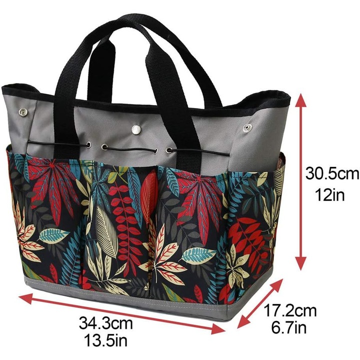 Kerti szerszámtároló táska, több rekeszes, vízálló, 30x45cm