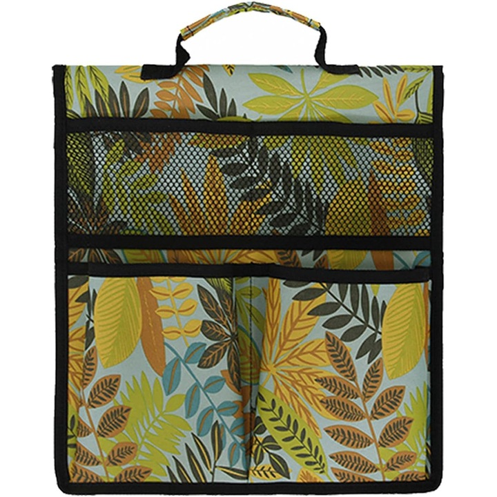 Kerti szerszámtáska, Oxford anyag, ergonomikus kialakítás, nagy kapacitás, sárga, 12x13 hüvelyk