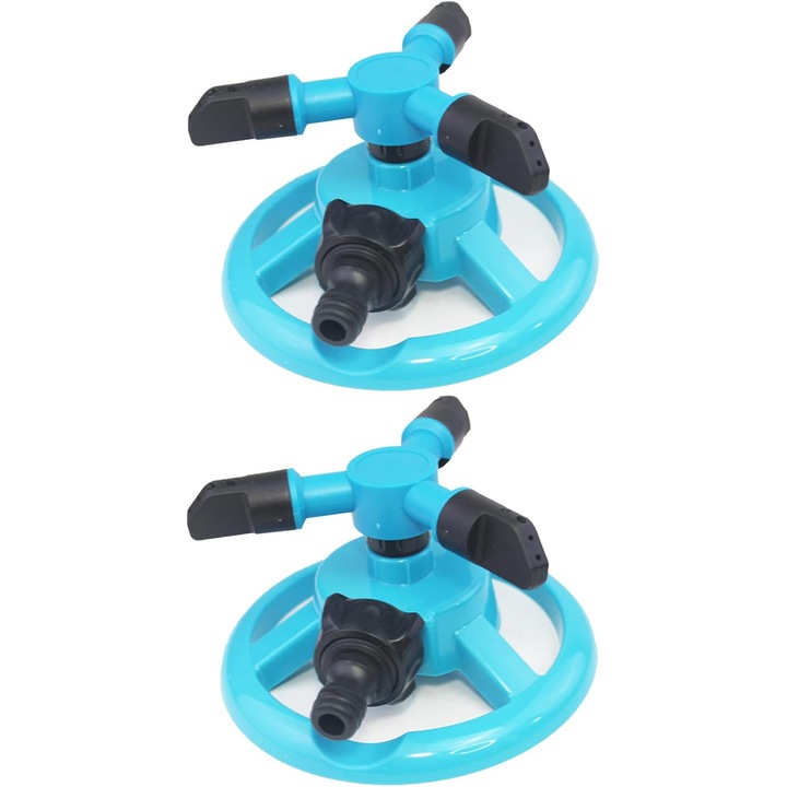 Комплект 2 автоматични пръскачки на 360°, за поливане на тревни площи и градини, сини