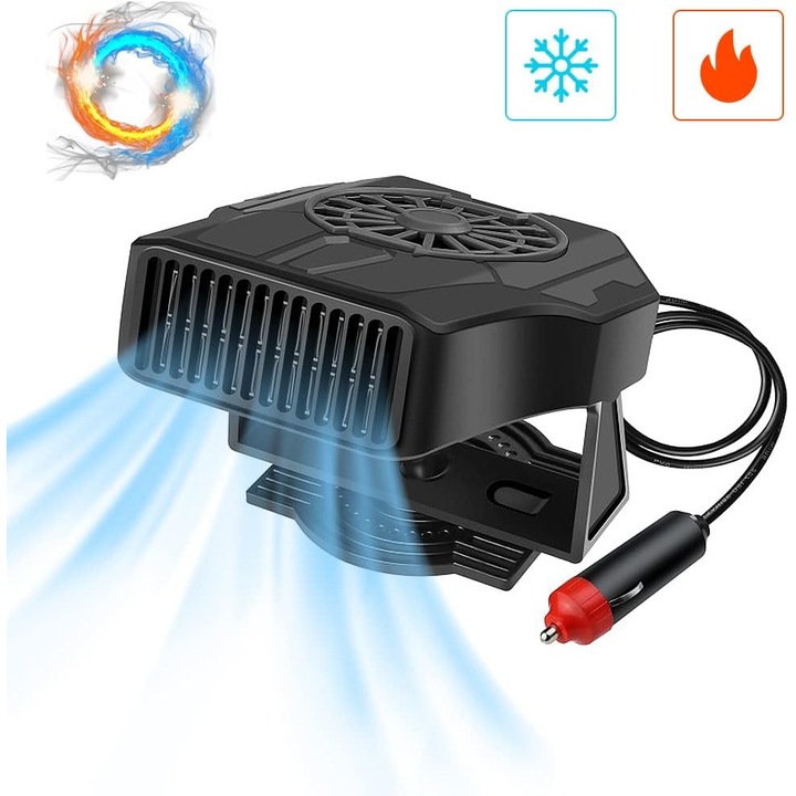 Incalzitor auto portabil, 120W, functie de dezghetare, rotire 360°, 12V