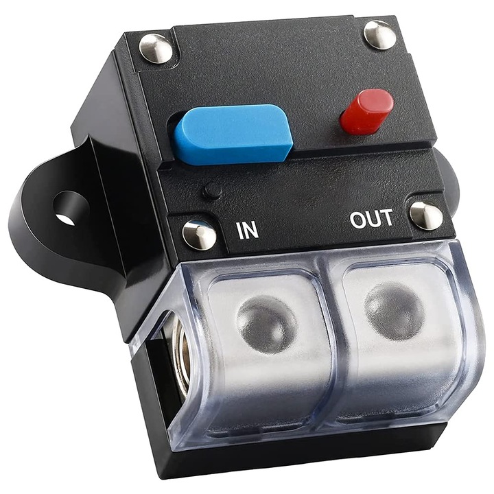 Dispozitiv de protectie circuit, 80A, carcasa waterproof, resetabil, pentru audio auto