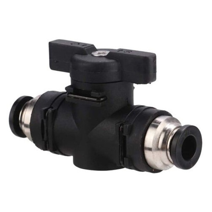 Robinet cu bila pentru acvariu, regulator manual CO2, 6mm, plastic rezistent, 1 bucata