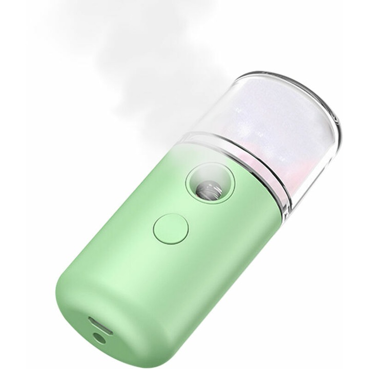 Hordozható arcpárásító 30 ml, zöld, kompakt kialakítás