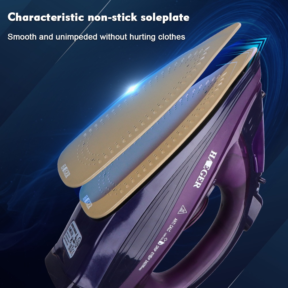 Fier de calcat cu abur, 2400W, violet, capacitate apa 350ml, set cordat si fara fir