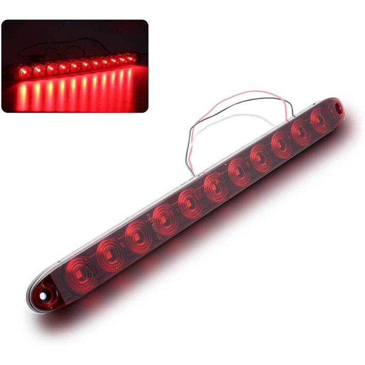 Lampa de frana spate cu LED-uri, 11 LED-uri, rosie, 12V, universala