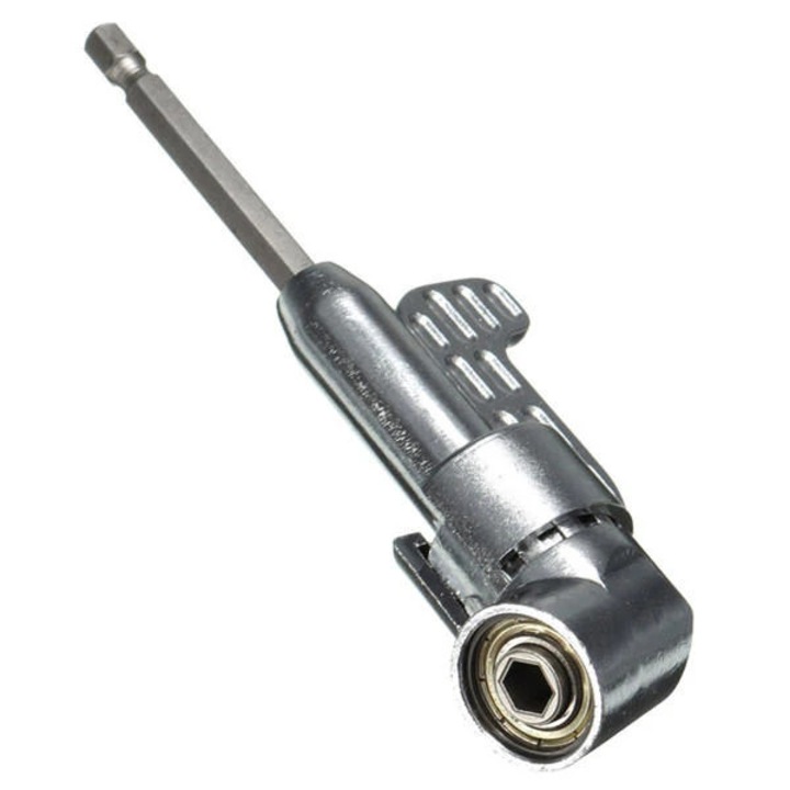 Set adaptor pentru bormasina, 105 grade, otel inoxidabil, 1/4 inch, 13 cm, argintiu