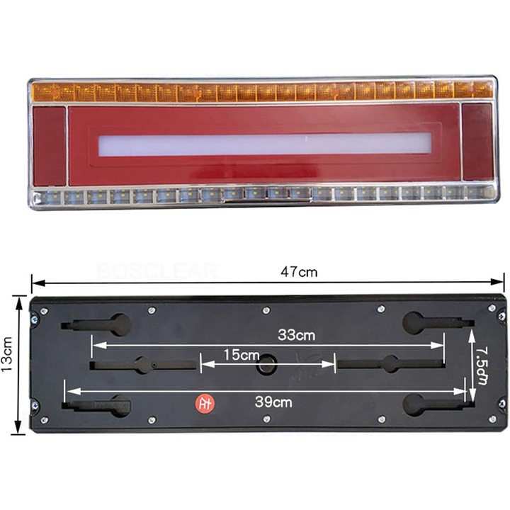 2 db LED lámpa utánfutókhoz 24V, Vízálló, teherautókhoz, utánfutókhoz, lakókocsikhoz, különböző méretek