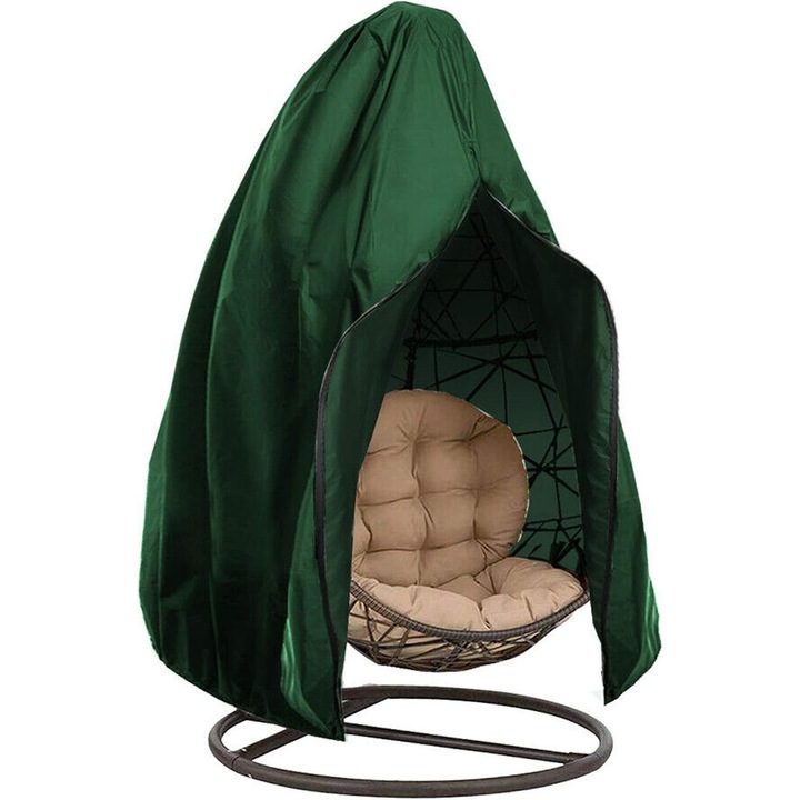 Husa pentru scaun suspendat, impermeabila, cu fermoar, 190cmx115cm, pentru mobilier de gradina