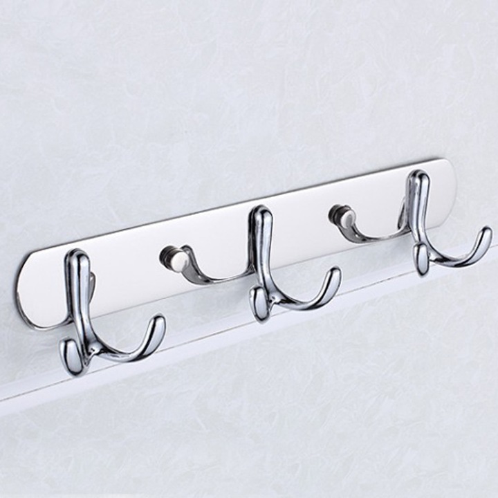 Cuiere, 3-6 carlige, inox, finisaj crom lucios, capacitate maxima 15.43-33.06 lb