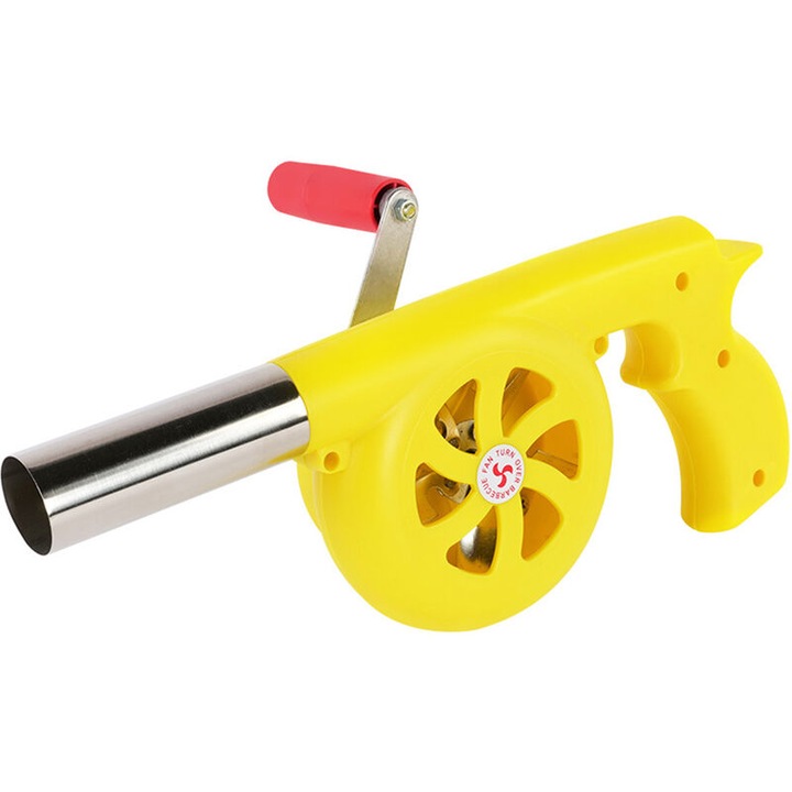 Grillszívó, kézi, ABS, könnyű, hordozható, 5 lapát, 30x10cm