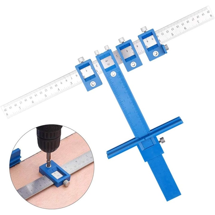 Ghid de gaurire pentru gasirea orificiilor, set de accesorii pentru scule de mana, din inox si plastic ABS, mobil, usor de utilizat