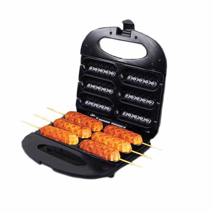 Aparat de facut hot dog, 750W, negru, 21.5x22.5x5cm