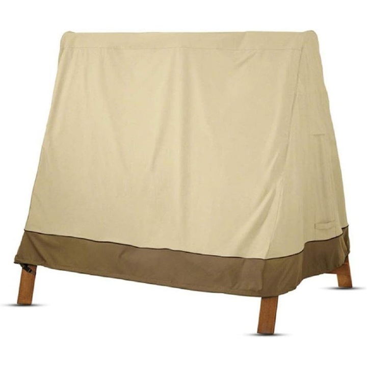 Vízálló kerti hintaszék huzat 3 személyes, 420D, UV-álló, bézs, 182x139x170cm