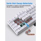 Клавиатура Gaming, 60%, RGB, LED светлини, 68 клавиша, с Type-C кабел, Red Axis суичове и 3 резервни клавиша, USB-C, Anti-Ghosting, Компактна, Преносима, Бяла, RiKbo®