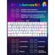 Клавиатура Gaming, 60%, RGB, LED светлини, 68 клавиша, с Type-C кабел, Red Axis суичове и 3 резервни клавиша, USB-C, Anti-Ghosting, Компактна, Преносима, Бяла, RiKbo®