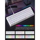 Клавиатура Gaming, 60%, RGB, LED светлини, 68 клавиша, с Type-C кабел, Red Axis суичове и 3 резервни клавиша, USB-C, Anti-Ghosting, Компактна, Преносима, Бяла, RiKbo®