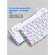 Клавиатура Gaming, 60%, RGB, LED светлини, 68 клавиша, с Type-C кабел, Red Axis суичове и 3 резервни клавиша, USB-C, Anti-Ghosting, Компактна, Преносима, Бяла, RiKbo®