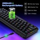 Механична геймърска клавиатура, 60%, RGB, Wifi 2.4Ghz, Bluetooth 5.0, LED светлини, 68 клавиша, с Type-C кабел, Red Axis суичове и 3 резервни клавиша, USB-C, Anti-Ghosting, Компактна, Преносима, Черна, RiKbo®