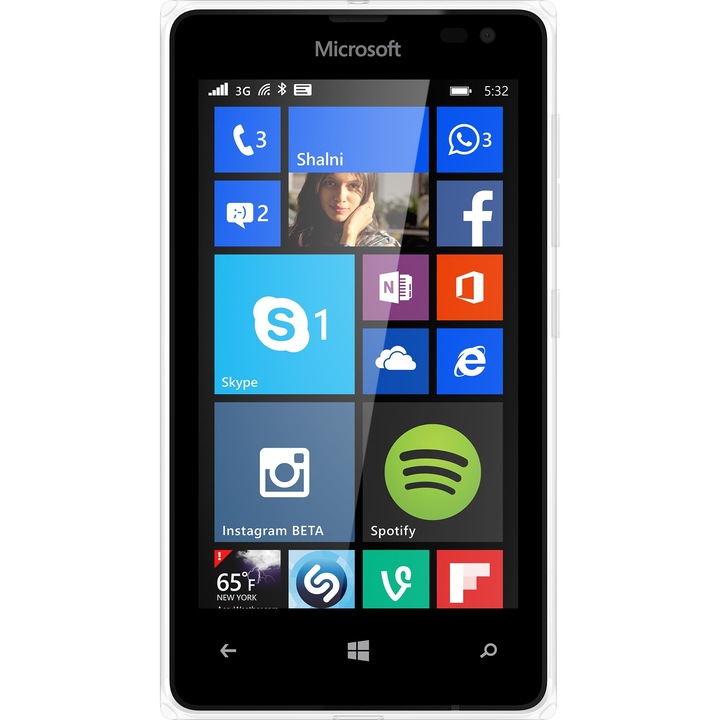 Microsoft Lumia 532 mobiltelefon, Kártyafüggetlen, Dual Sim, 8GB, Fehér