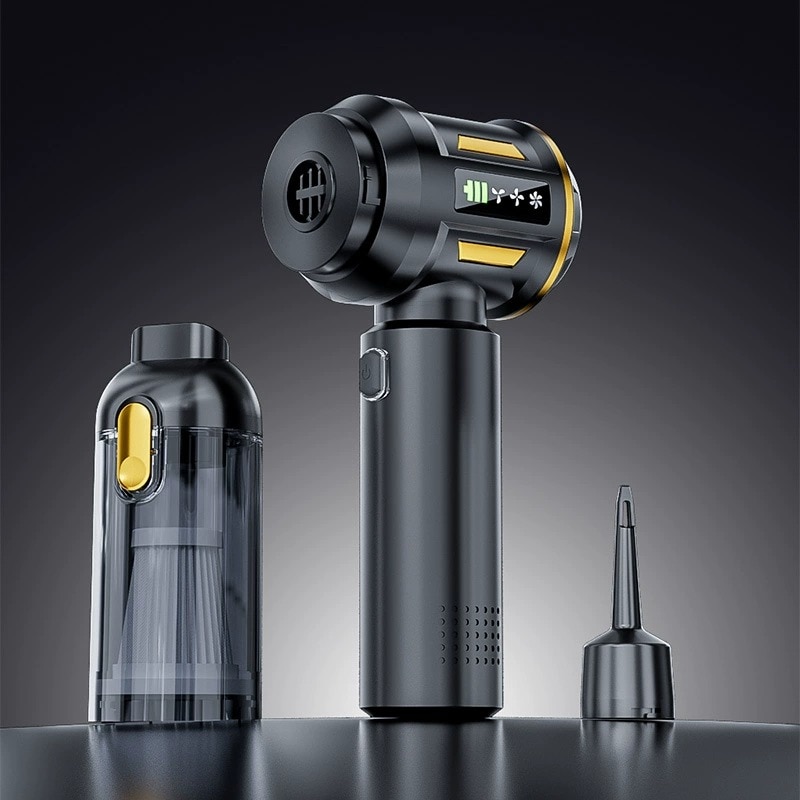 Aspirator portabil doua-in-unu, Aiorber, aspirator si suflanta combinate, motor fara perii, 16.000 Pa, 2000 mAh, cu afisaj digital, design usor, finisaj argintiu