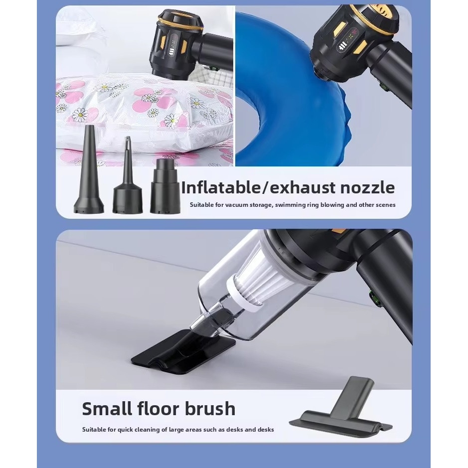 Aspirator portabil doua-in-unu, Aiorber, aspirator si suflanta combinate, motor fara perii, 16.000 Pa, 2000 mAh, afisaj digital, design usor, golire cu o singura atingere, argintiu