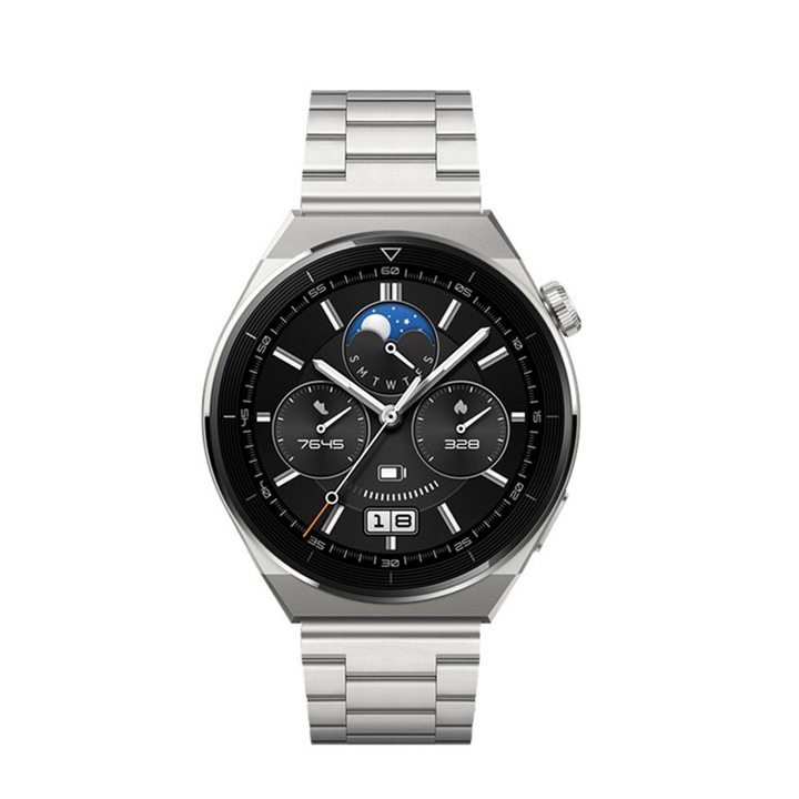 Samsung Galaxy Watch 4 (40 / 42 / 44 / 46 mm) készülékkel kompatibilis okosóra szíj - F- Design FS06 - ezüst fém szíj (szíj szélesség: 20 mm)