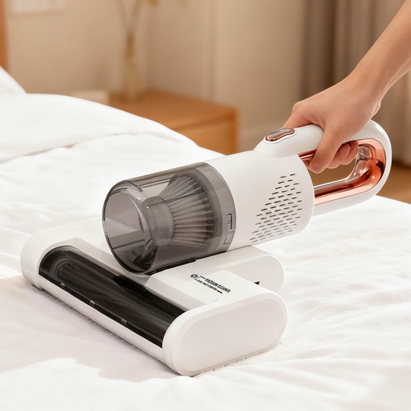 Aspirator portabil, 18W, curatare profunda, baterie 2400mAh, incarcare USB, 21x11x30cm, alb