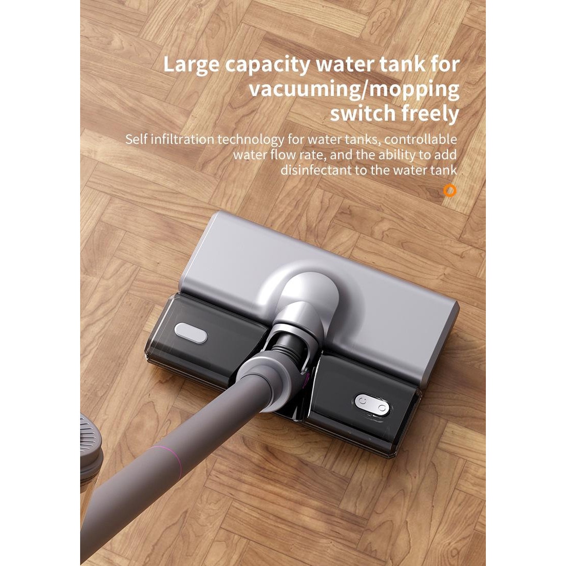 Aspirator portabil fara fir multifunctional pentru uz casnic, ORBER, curatare eficienta, eliminare acarieni, putere mare de aspirare, utilizare uscat/umed, cu accesorii multiple, aspirare auto, baterie reincarcabila USB, zgomot redus, Gri