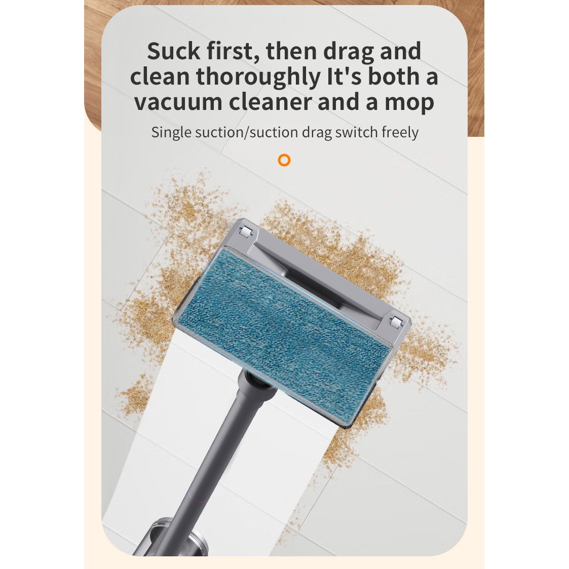Aspirator portabil fara fir multifunctional pentru uz casnic, ORBER, curatare eficienta, eliminare acarieni, putere mare de aspirare, utilizare uscat/umed, cu accesorii multiple, aspirare auto, baterie reincarcabila USB, zgomot redus, Gri