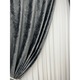 Set doua draperii catifea imprimata Sanremo, gri inchis, lucrata pe rejansa lata de 10 cm, 2x300x250 cm