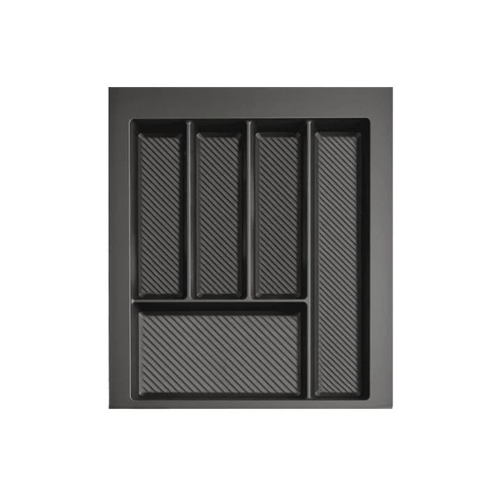 Suport organizare tacamuri Max, gri grafit, pentru latime exterioara corp 450 mm, montabil in sertar de bucatarie, 490x400 mm