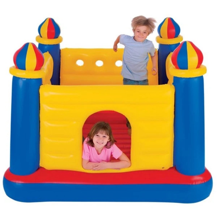 Trambulina Gonflabila Pentru Copii, Centru de Joaca in forma de Castel, Jucarie de Interior si Exterior, 175 x 175 x 135 cm, bebeLOGIC™