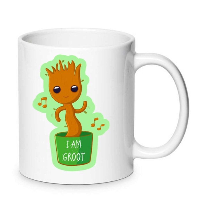 Cana ceramica Groot 330ml, design Guardians of the Galaxy No2, capacitate 330ml, lavabila la masina de spalat