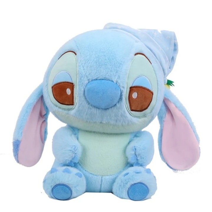 Jucarie din plus, mascota Stitch cu caciula, Personaj din Lilo&Stitch, 40 cm