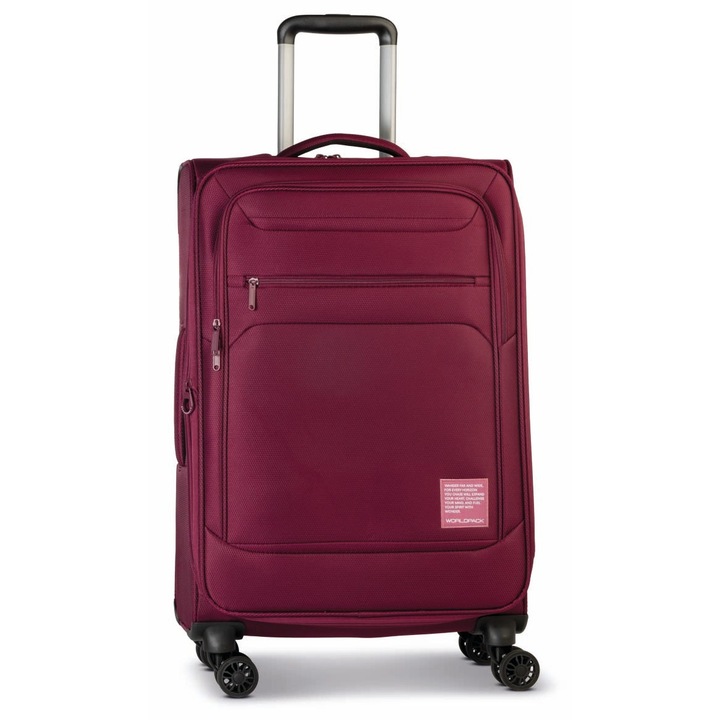 Worldpack Bern F10508 средна количка, 68x42x27 см, регистриран багаж, полиестер, TSA заключване, 4 двойни колела, черна