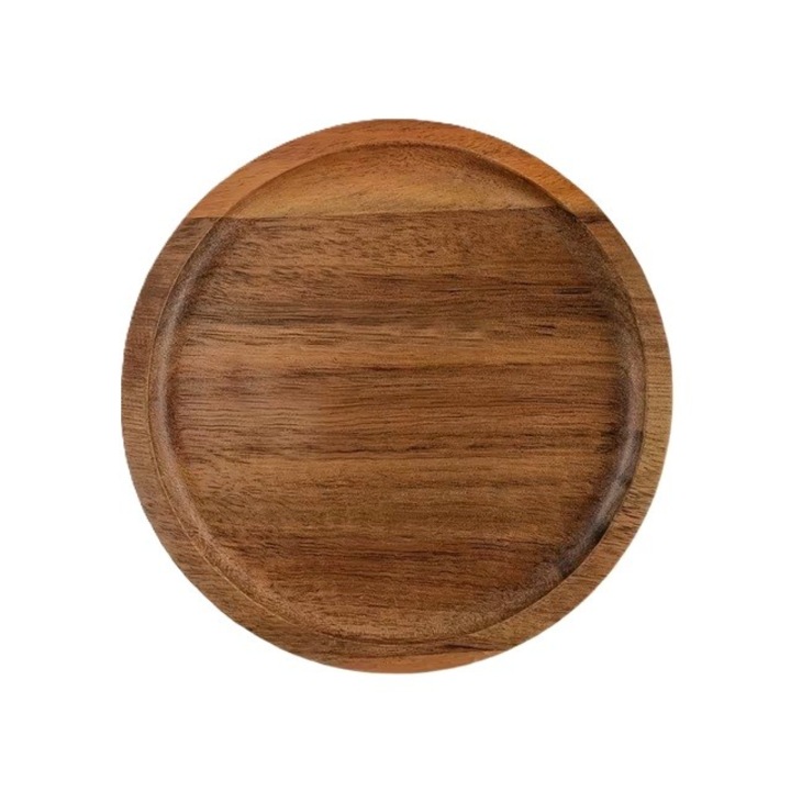 Farfurie din Lemn, Flippy, Rotunda, pentru Alimente sau Decor, 15 x 1.5 cm, Natur