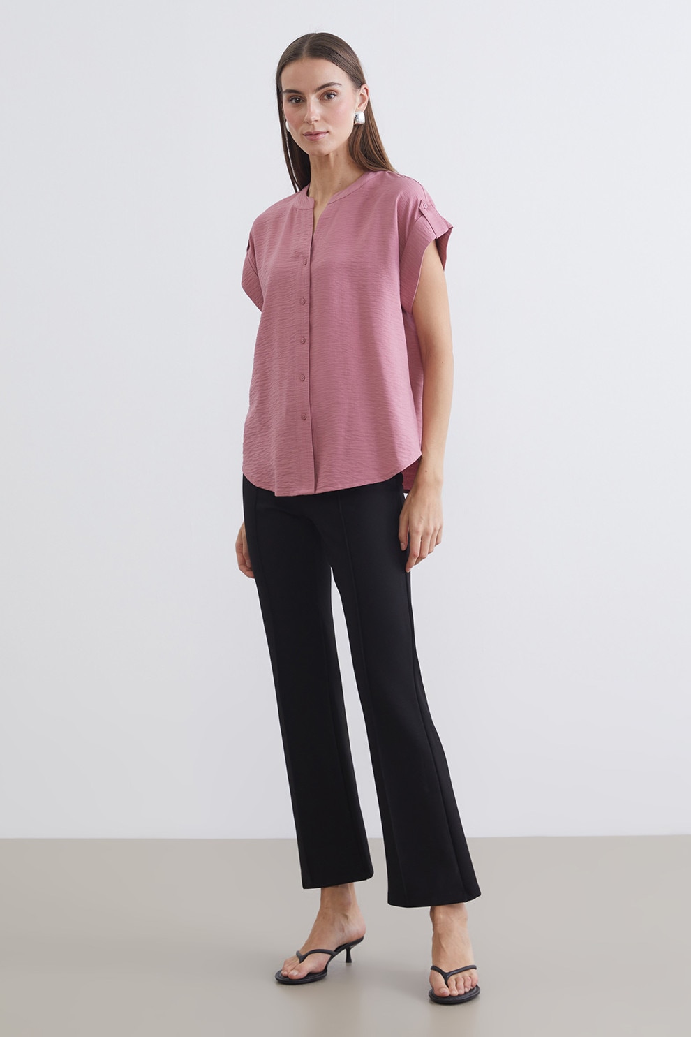 LC WAIKIKI, Pantaloni crop kick flare, Negru, 40