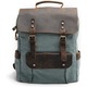 Rucsac bărbați Eysee, vintage, pânză cu piele, albastru, 15 inch
