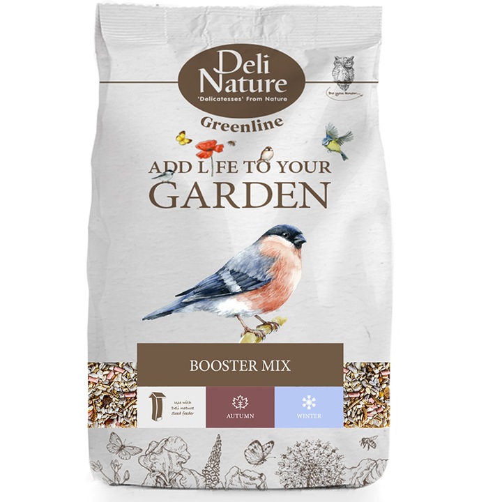 Deli Nature Booster Mix 850g - hrana pentru pasari cu vitamine, 30% grasime, fara resturi, iarna