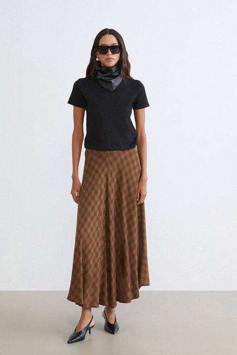 LC WAIKIKI, Tricou uni cu decolteu la baza gatului, Negru